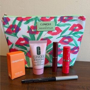 💜NEW💜 Clinique Beauty Bundle - Bag, Eyeliner, 2 Lippies & Cleanser